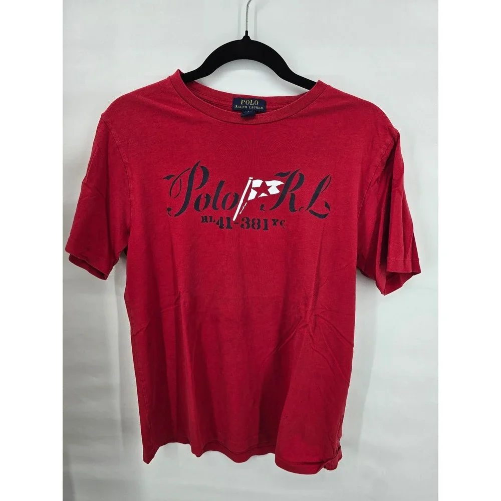 Polo Ralph Lauren Kids Red Graphic Yacht Club T-Shirt Size L 14-16
