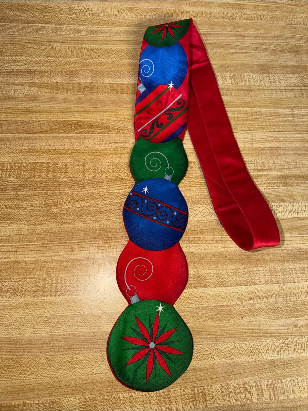 Men's Festive Ornament Decorative neck tie - Red, Green, Blue Christmas fun