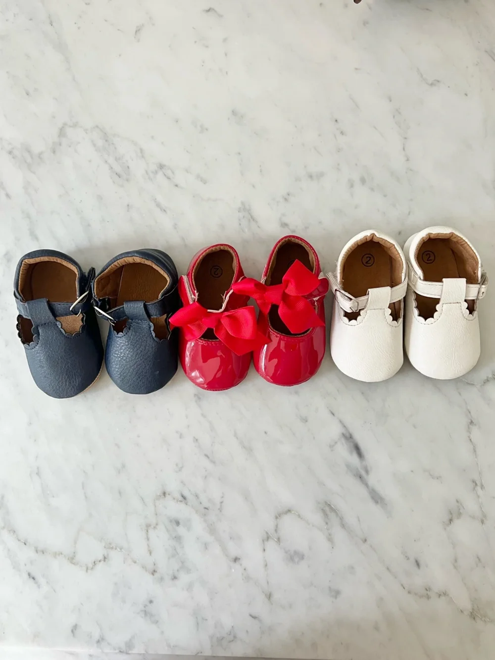 Bundle Baby Mary Jane Shoes in Navy, Red, and White