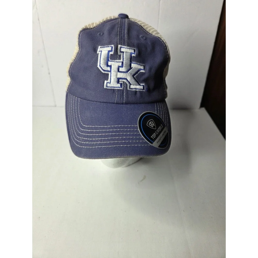 Top of the World Kentucky Wildcats Trucker Hat Navy Blue Cream Mesh Snapback Cap