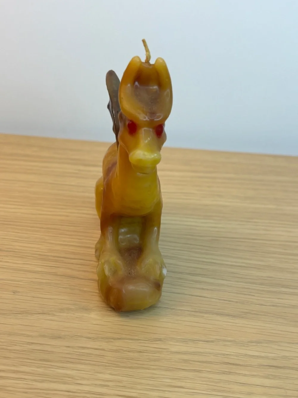 Vintage Crouching‎ Wax Candle Dragon.