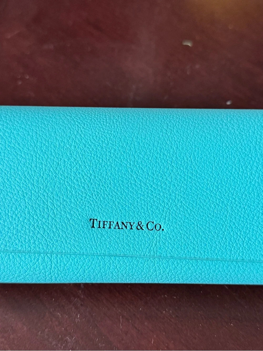 Tiffany & Co. Pebbled Leather Glasses Case in Tiffany Blue