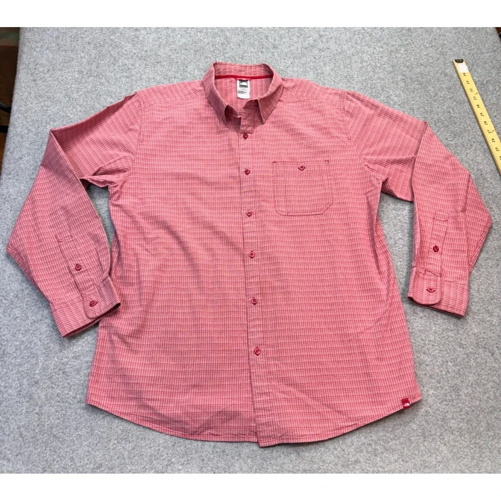 The North Face Men's XL Button Down Shirt Red Plaid Long‎ Sleeve Casual Outdoor