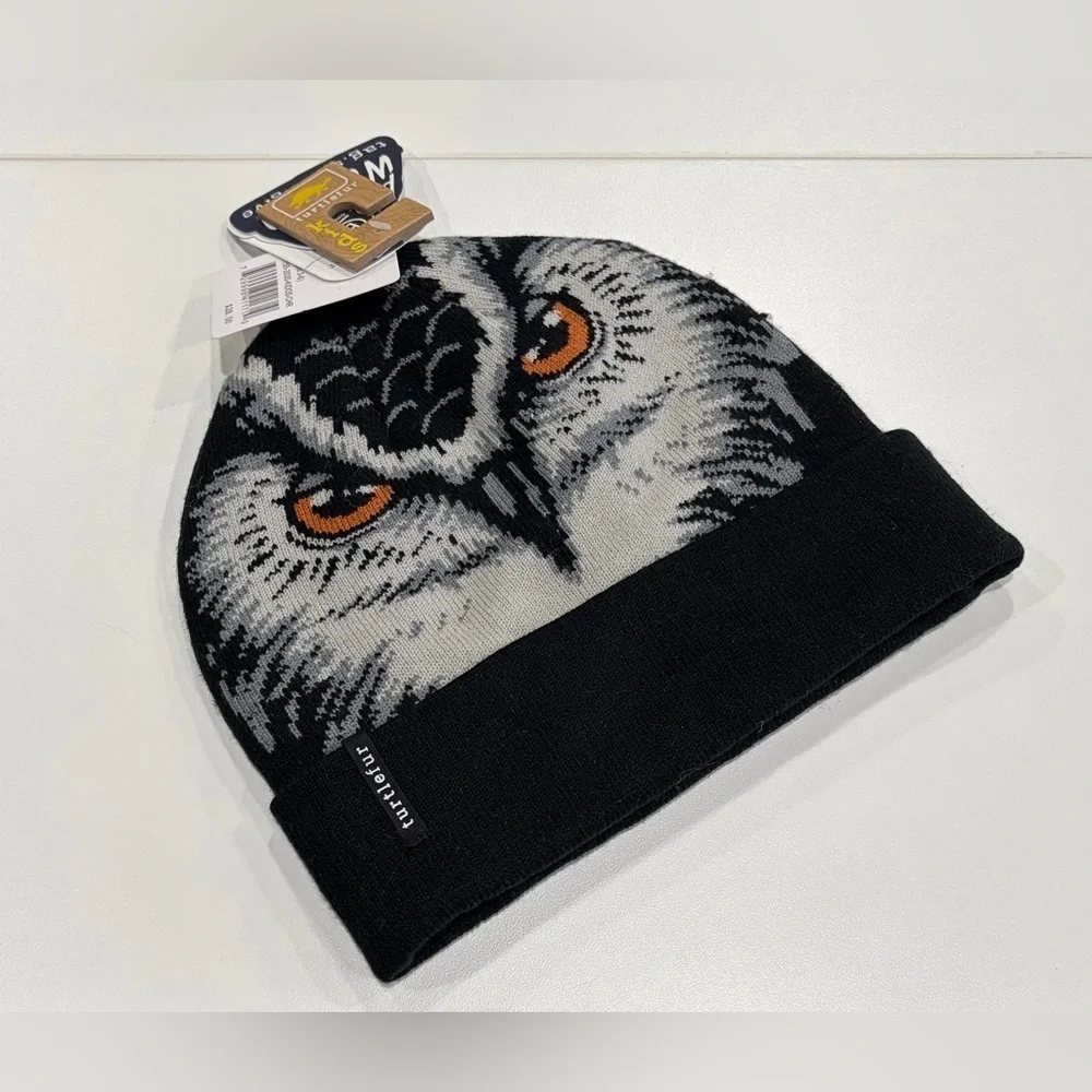 Turtle Fur Claw Beanie Kids Owl Black Hat 100% Acrylic Soft Cozy Winter NWT