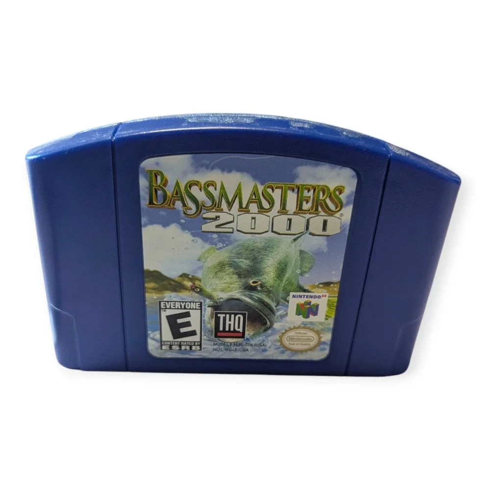 Bassmasters 2000 Nintendo 64 N64‎ Blue Cartridge THQ Fishing Game NTSC-U/C