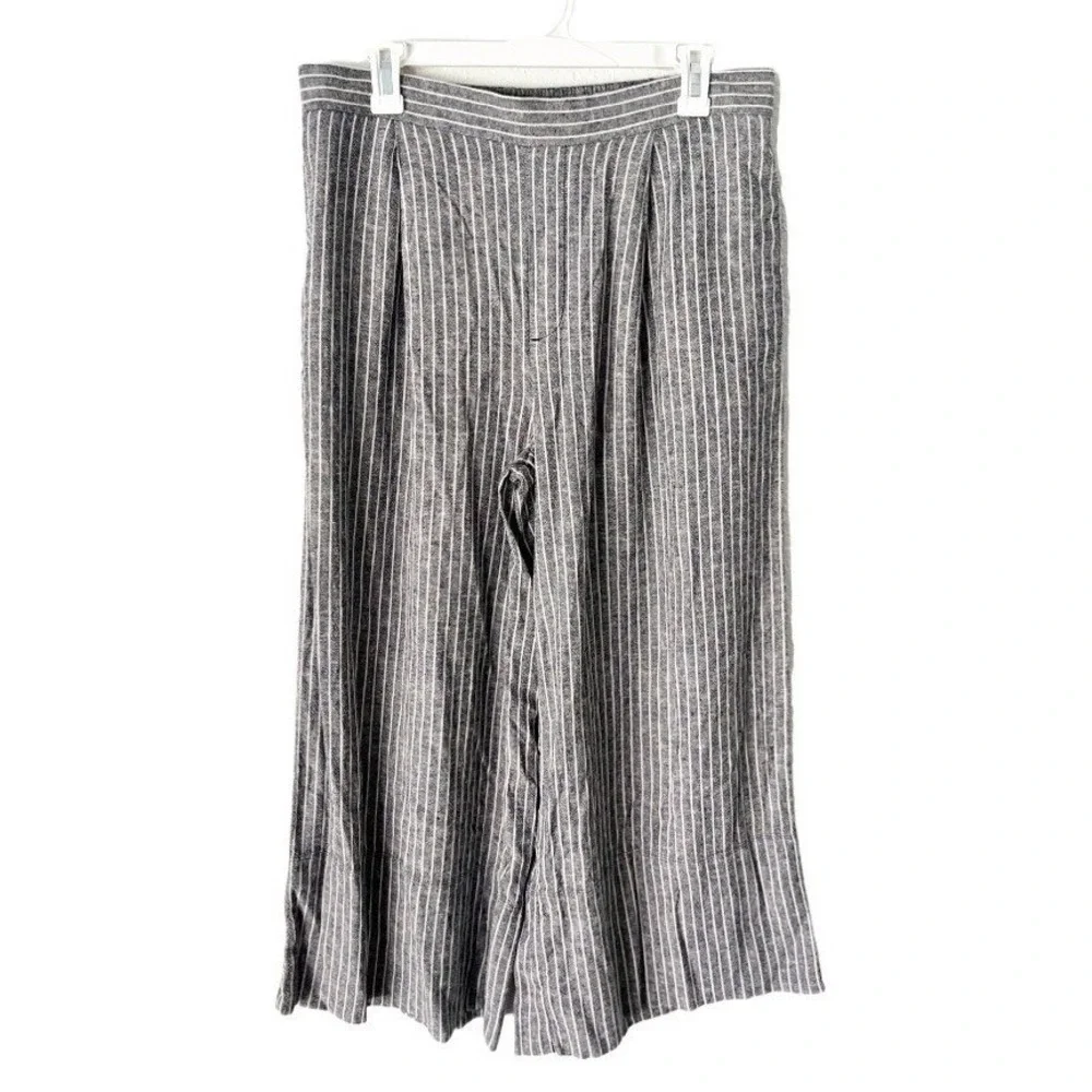 Banana Republic Linen Blend Striped Wide Leg Pants Size‎ Medium Coastal Capsule