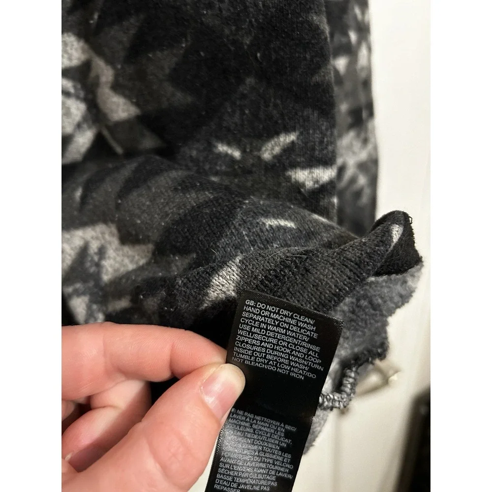The North Face L Quarter Zip Fleece‎ Pullover Better Sweater Aztec Black Gray