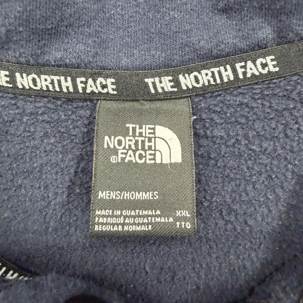 The North Face Mens Snap Neck Pullover Sweatshirt Navy Blue XXL‎