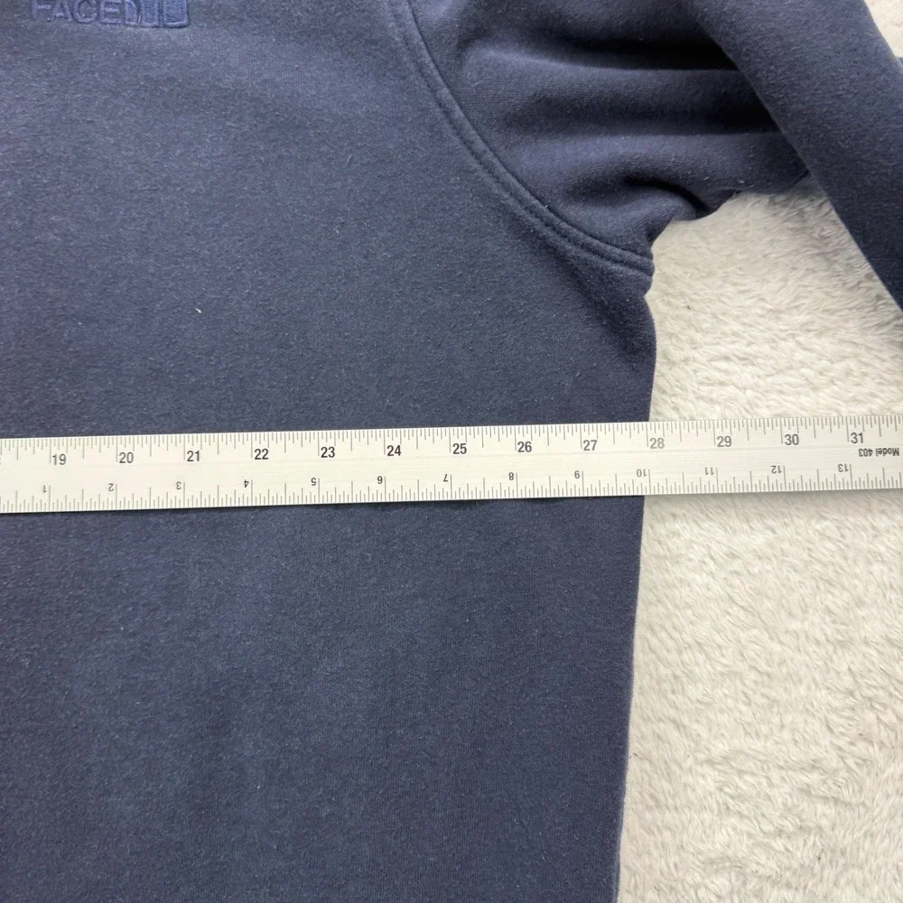 The North Face Mens Snap Neck Pullover Sweatshirt Navy Blue XXL‎