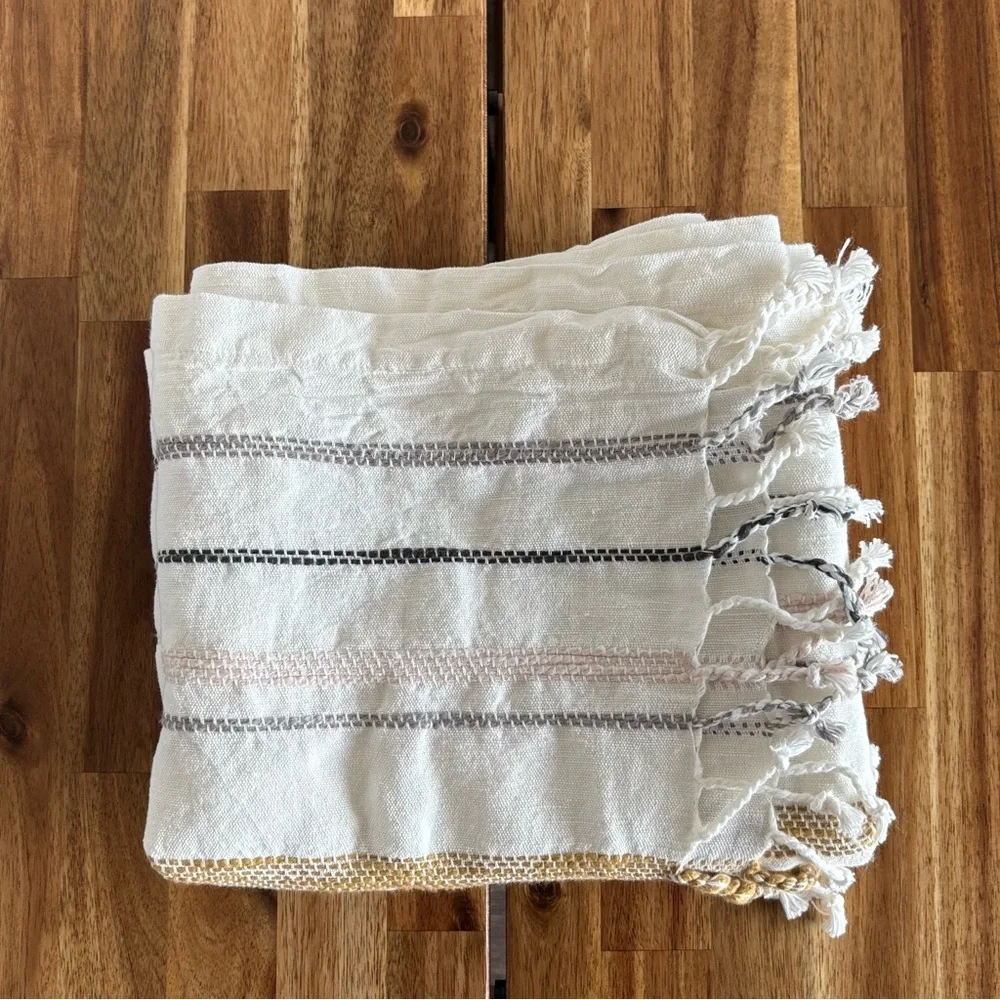 Hearth & Hand With Magnolia Table Runner‎ Linen Blend APPROX 20x90” Boho Rustic