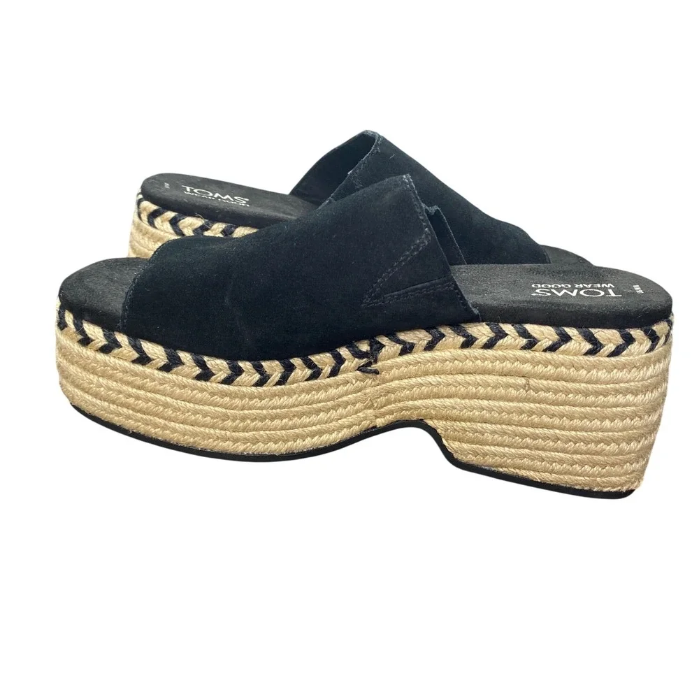 Toms black suede