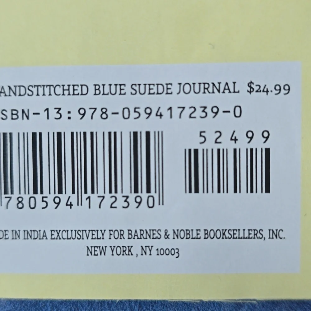 Barnes & Noble handstitched blue