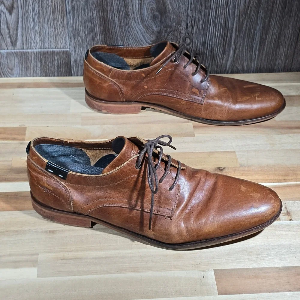 Bullboxer‎ Symon Leather Derby Shoes 13 Brown Portugal Formal Contemporay Casual