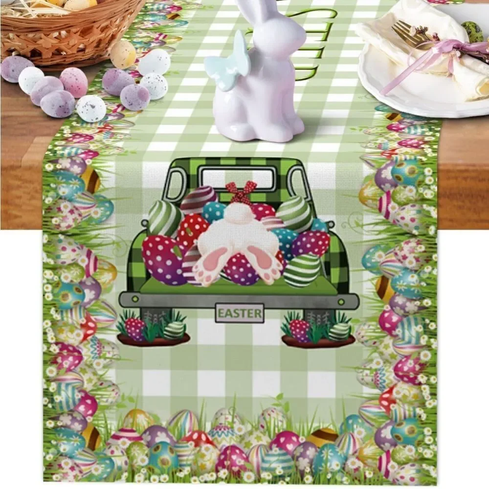 Easter Table Runner Vintage Farm Truck NWT