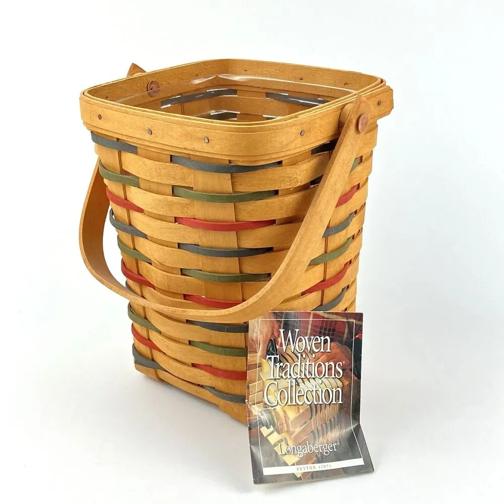 Longaberger Large Peg Basket Set 1999 | /w Protector 8