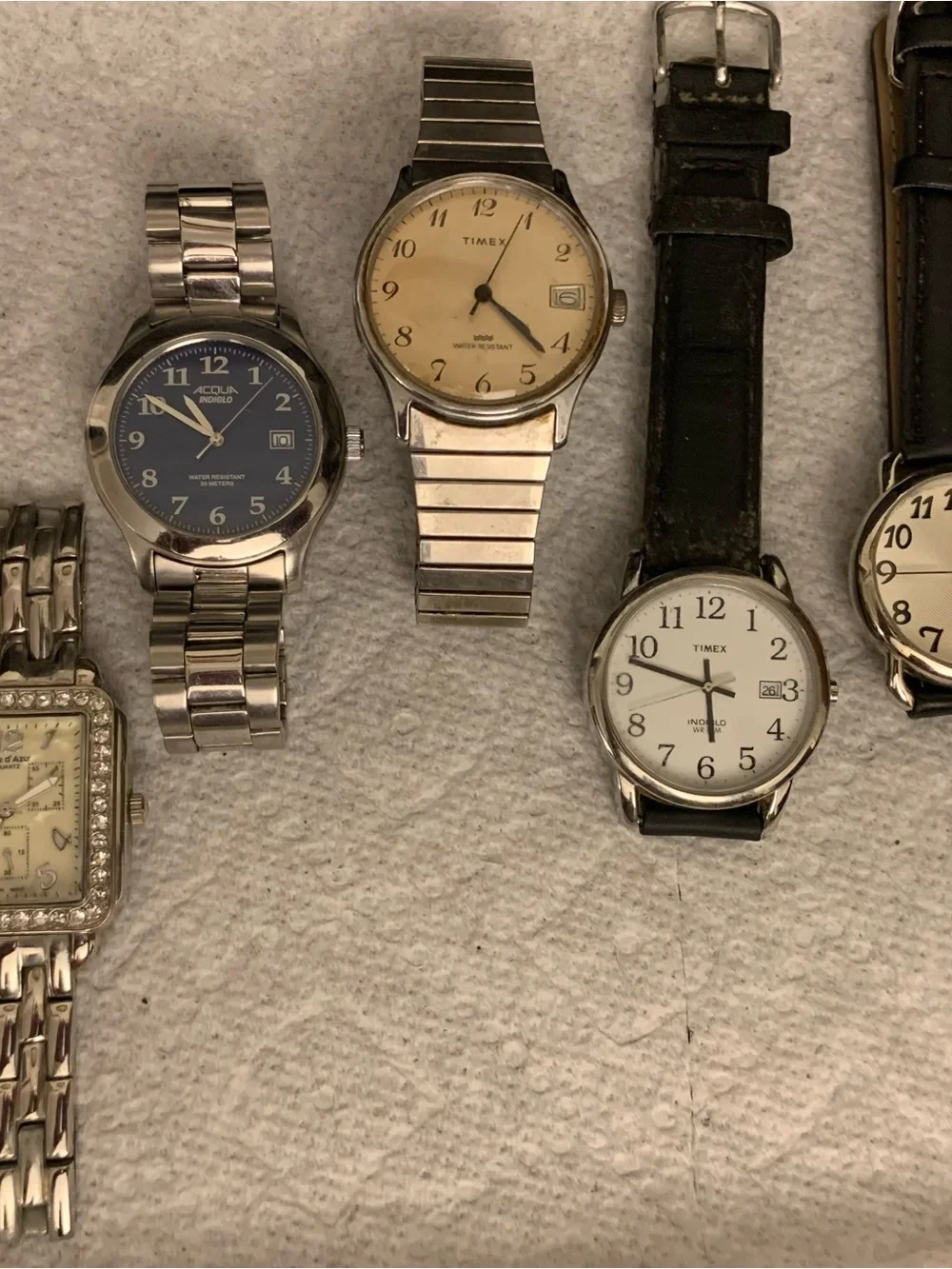 Lot of 10 Men's Watches,Some Brand Names,including 3-Timex.
