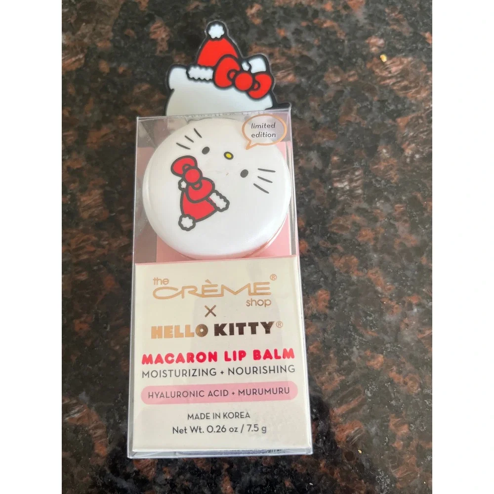 The Crème Shop x Hello Kitty Macaron Lip Balm Holiday Limited‎ Edition Santa Hat