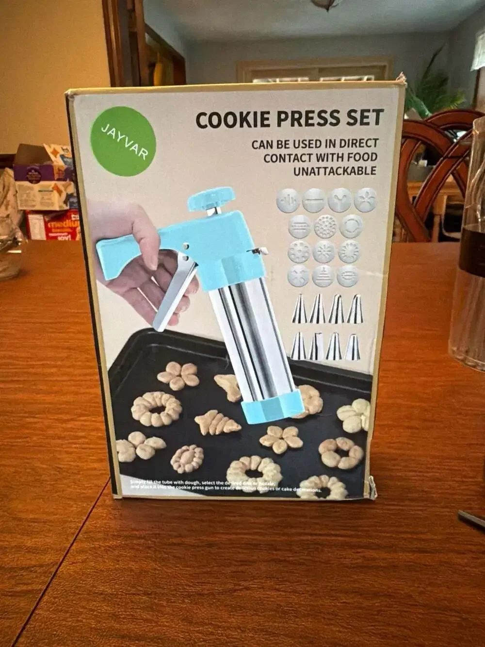 JAYVAR Stainless Steel Cookie Press Set with 13 Discs and 8 Nozzles‎