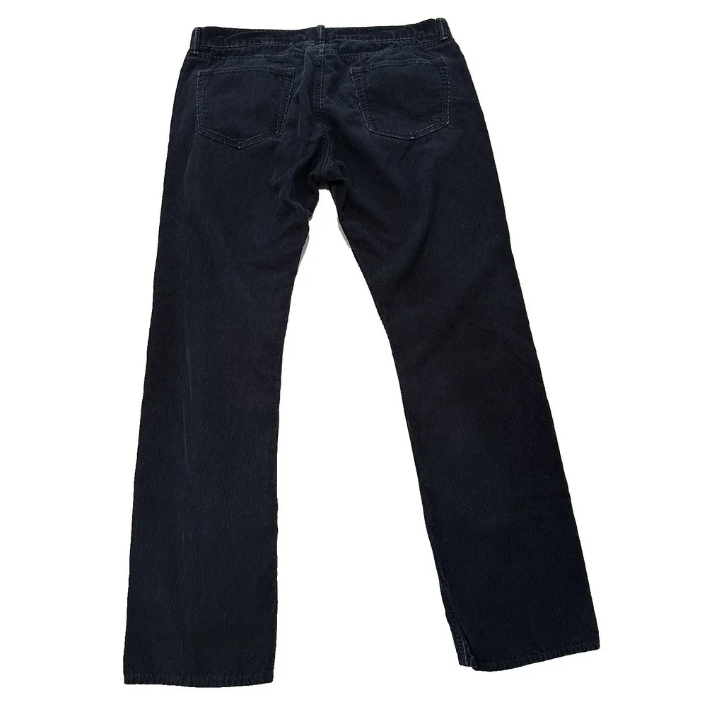 Banana Republic Mens‎ Dark Blue Corduroy Pima Cotton Straight Pants Size 35x32