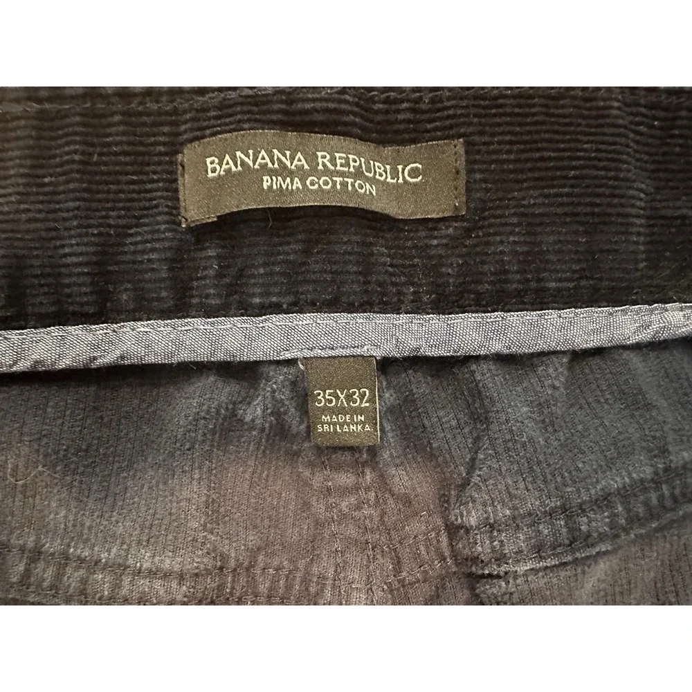 Banana Republic Mens‎ Dark Blue Corduroy Pima Cotton Straight Pants Size 35x32