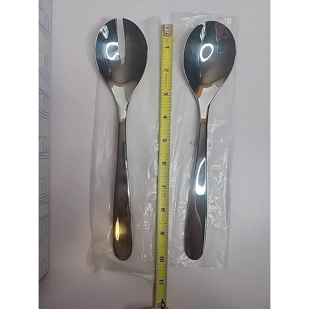 Villeroy & Boch Daily Line Collection Sald Servers 2 Pc Set 18/10 Stainless NIB