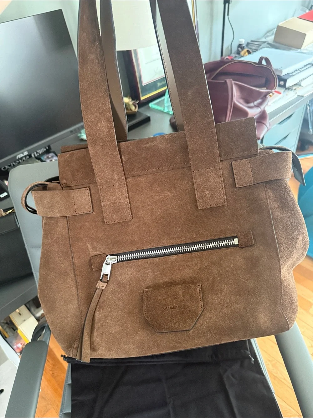 All Saints suede exterior