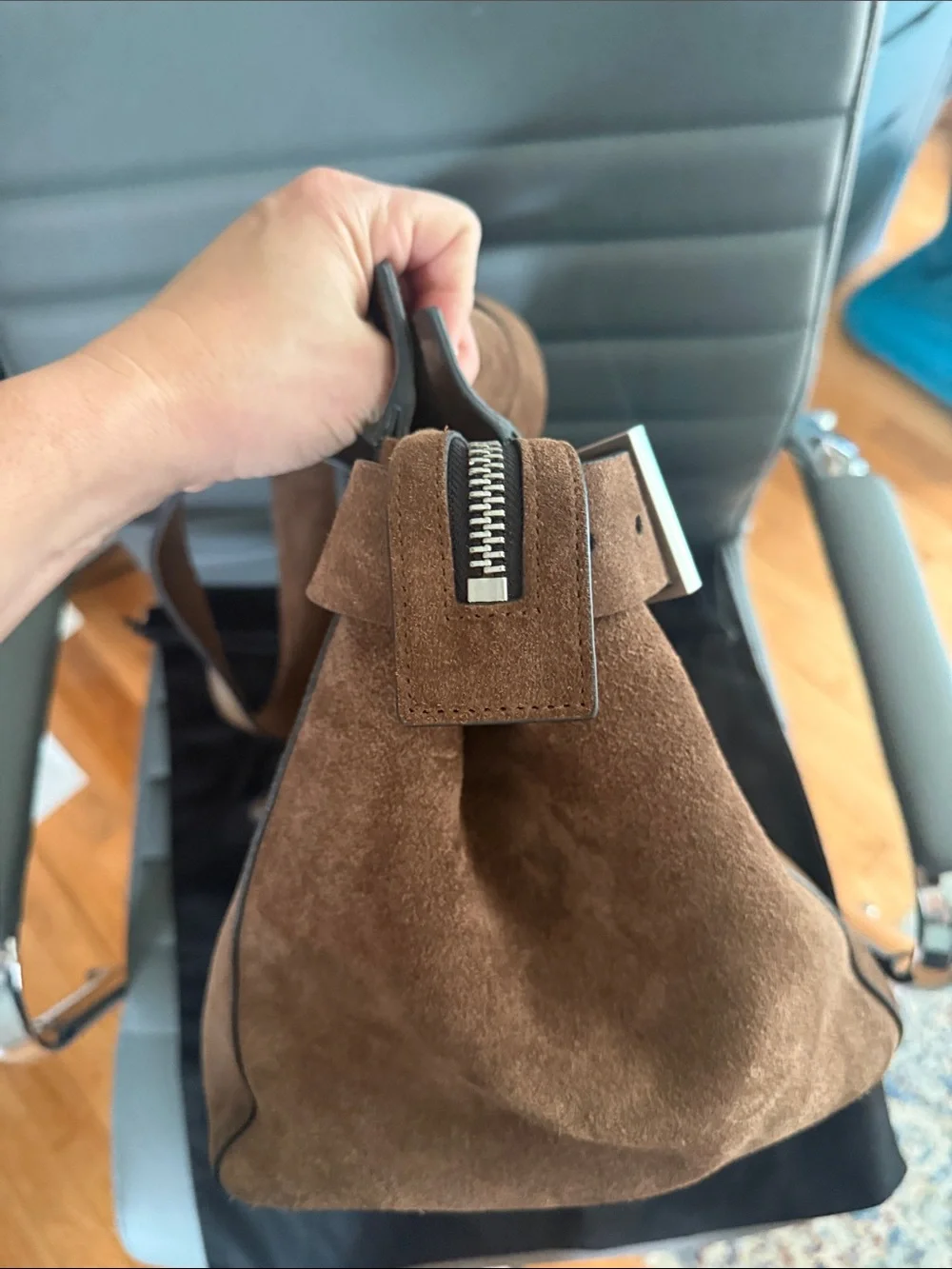 All Saints suede exterior