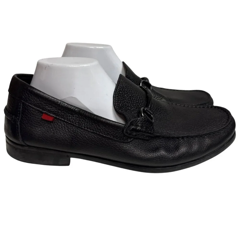 Marc Joseph Stafford Ave Men's Loafers Black Pebbled Leather Cushion Size 12