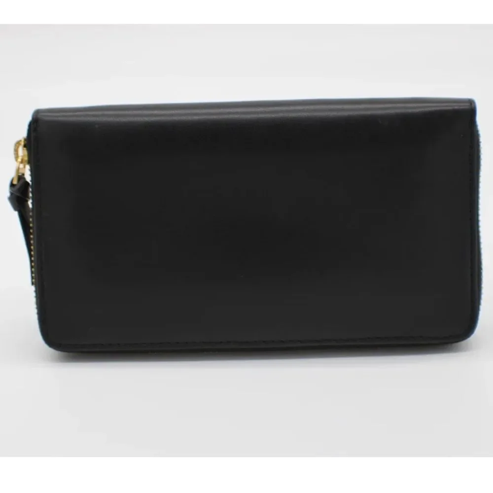 Tory Burch Lily Large Zip Pouch Wallet Black Leather‎ NWOT