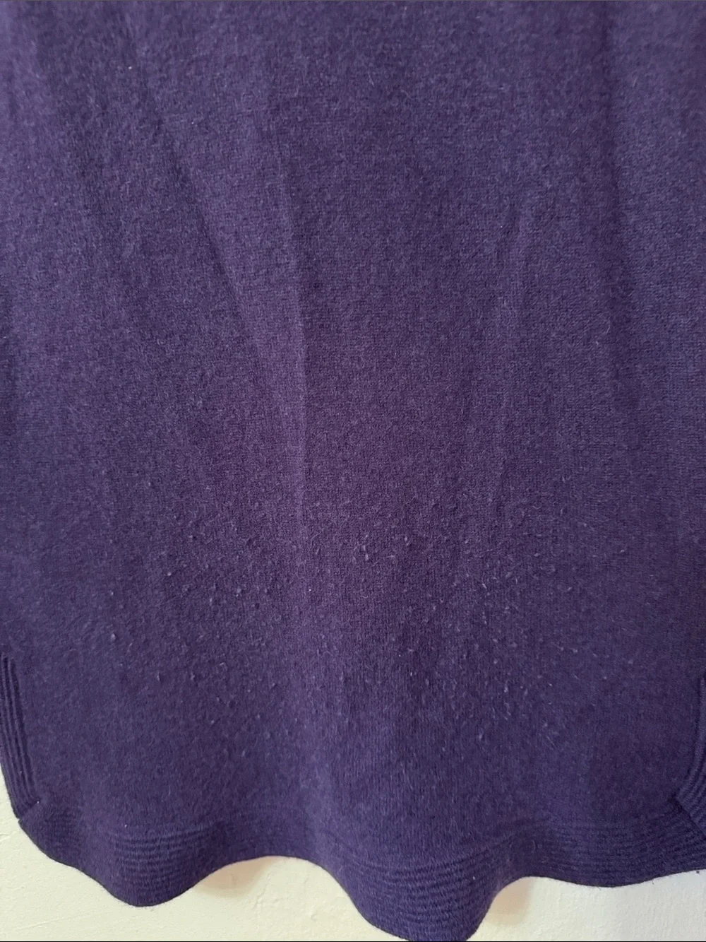 Tory Burch Womens Purple 100% Cashmere Split V-Neck Tunic Sweater Size Small