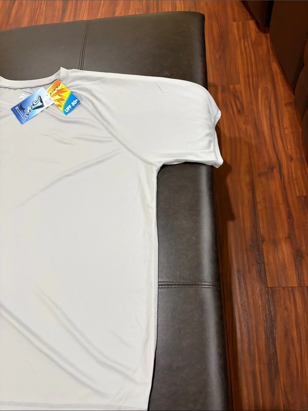 Kanu Surf Men's Short Sleeve Swim Rash Guard in Light Gray