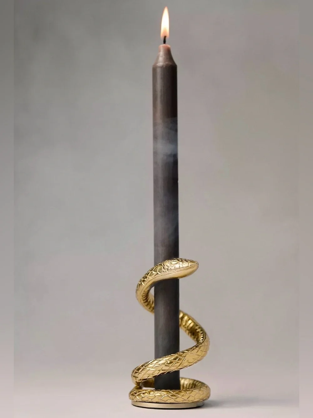 NEW Anthropologie Adelle Gold Snake Taper Candle Holder, Short