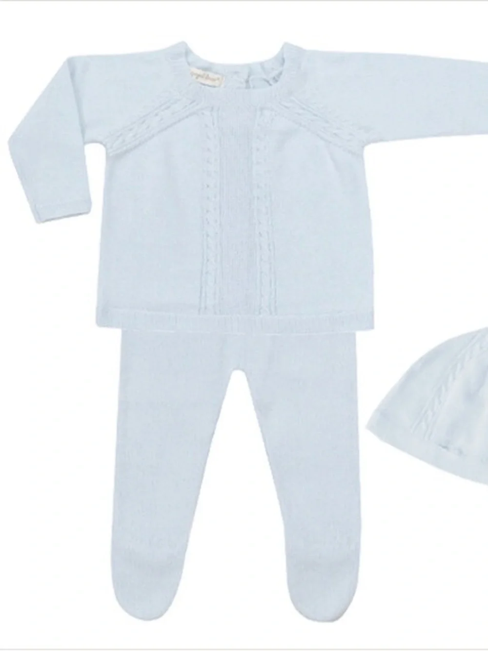 Angel dear cableknit newborn baby boy set footies sweater pants classic heirloom