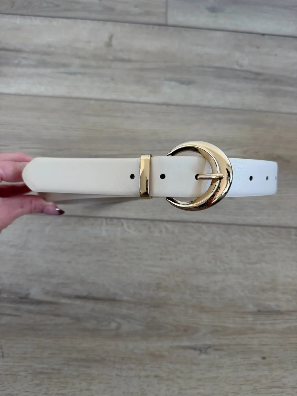 a new day - Bevel Buckle Belt (light taupe)