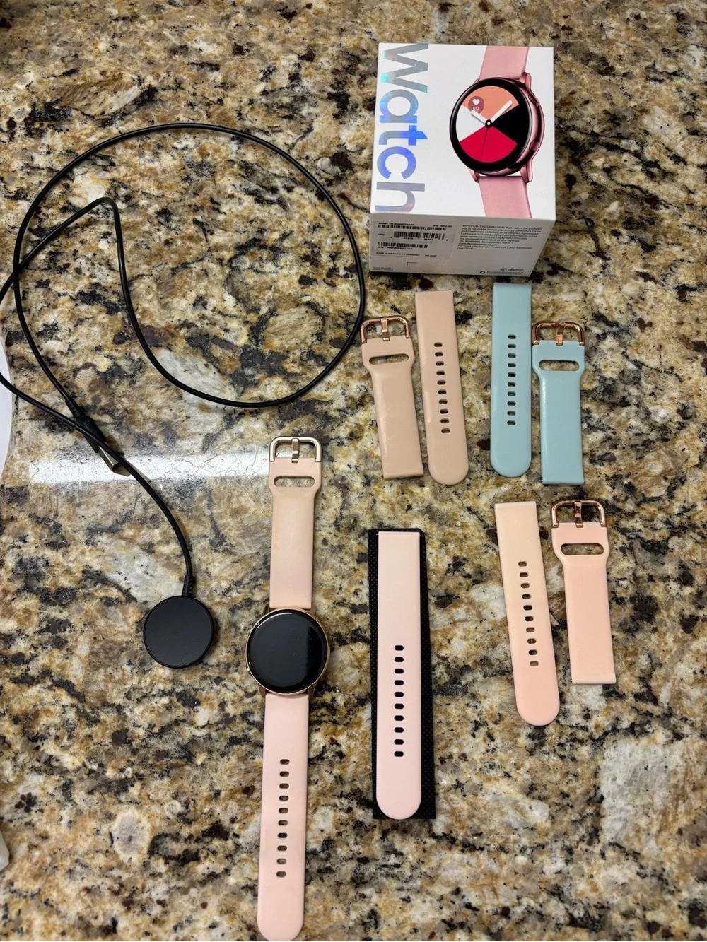 Samsung Galaxy Watch Active Rose Gold with additional Bands