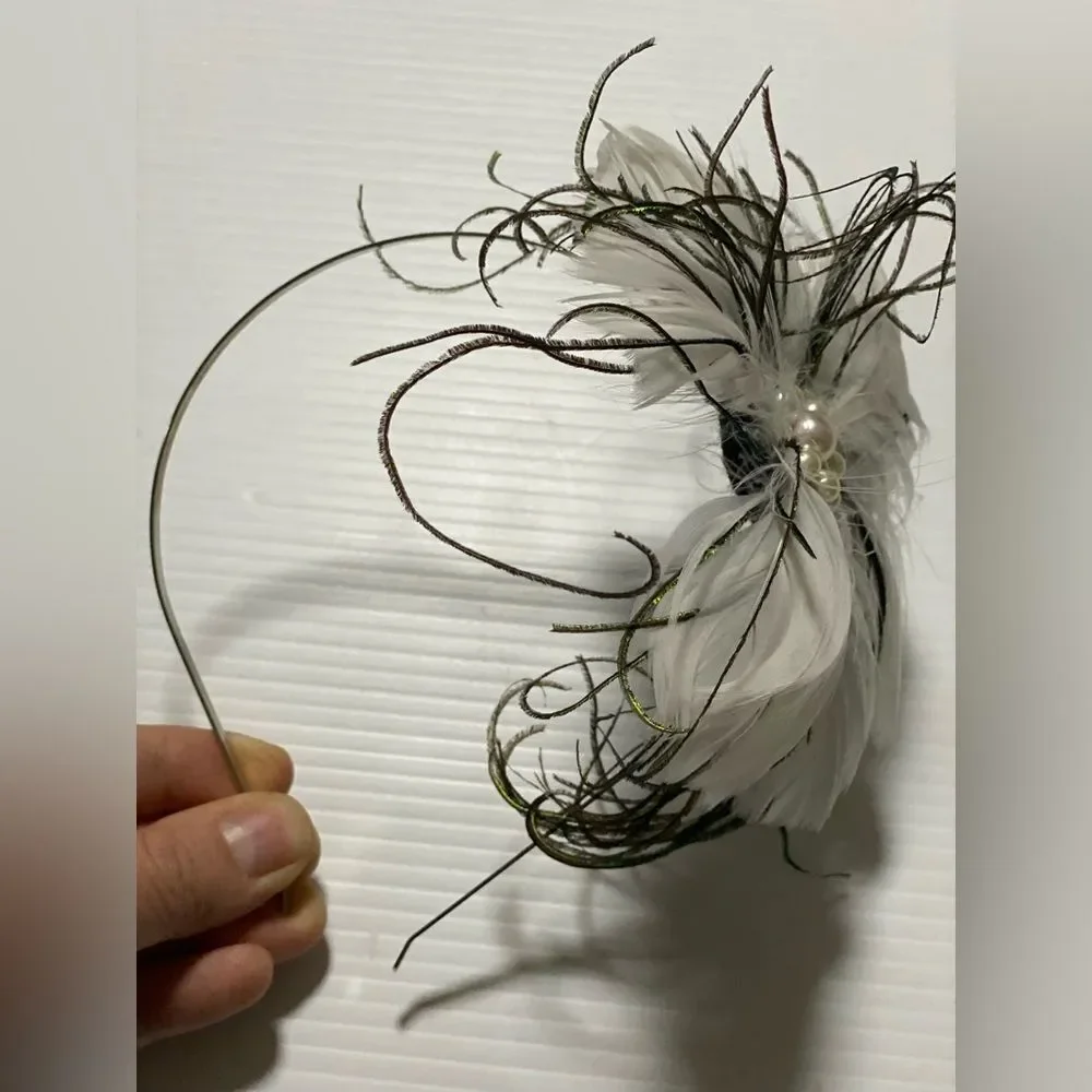 custom made white fascinator