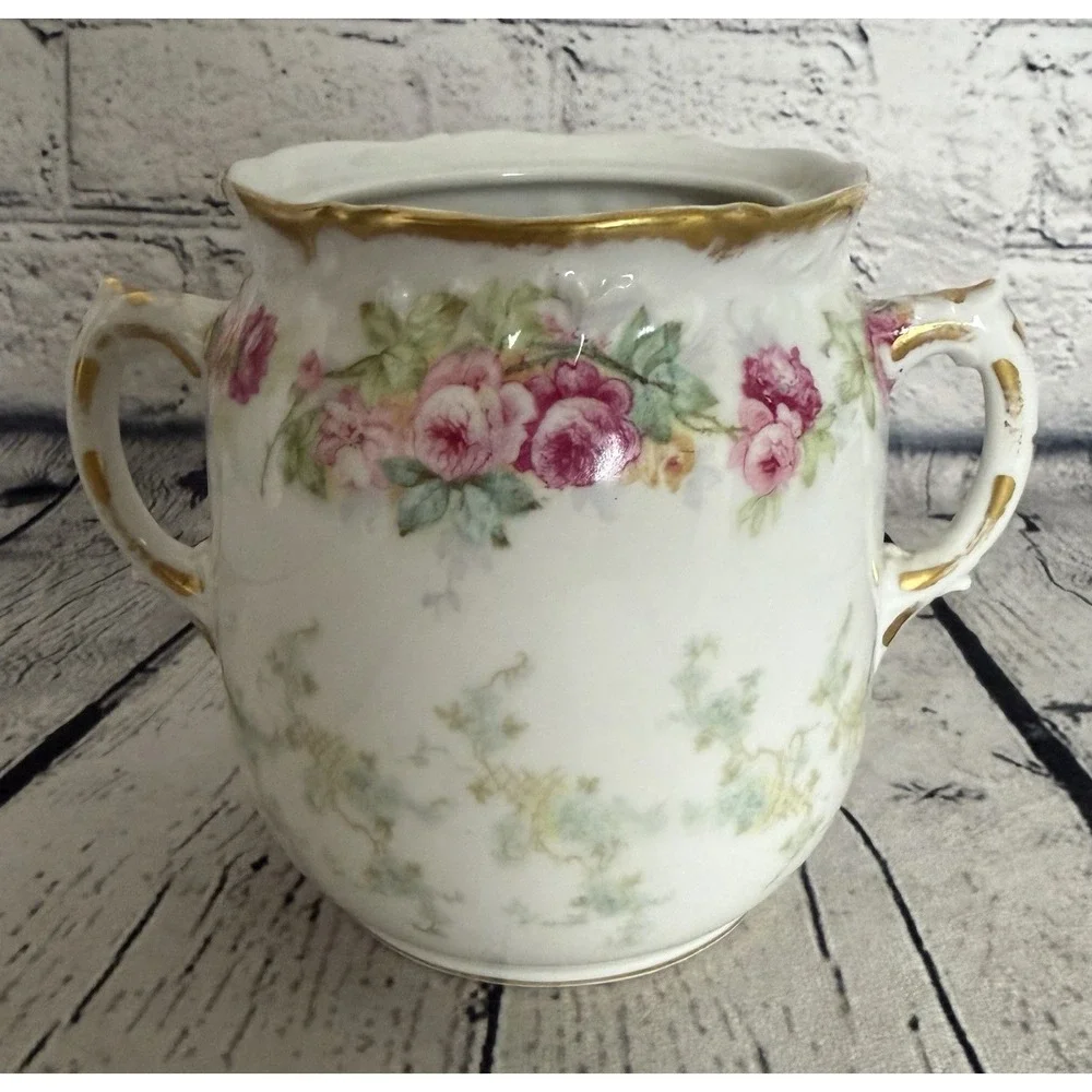 Rare Haviland Limoges France Elite Rose Gold Trim Sugar Bowl-No Lid