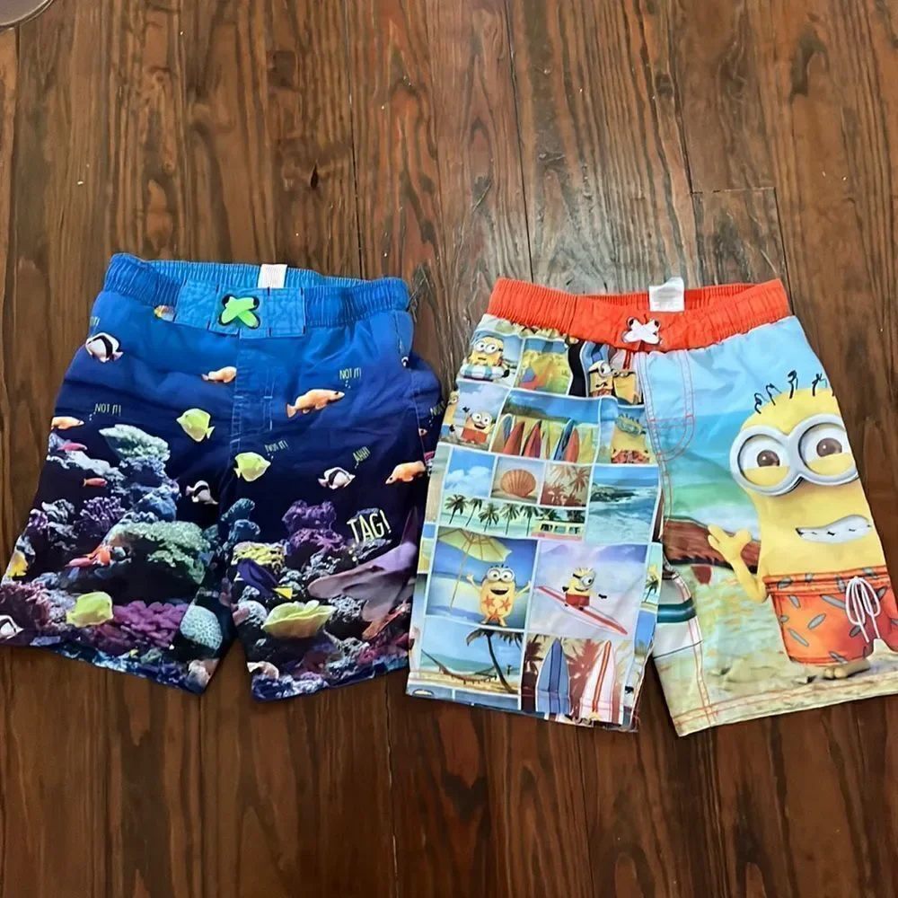 COPY - Boys size S swim trunks. Cat and Jack and Despicable Me.