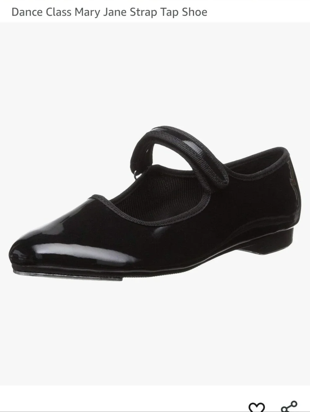 Black Patent Mary/ Molly Jane Tap Dance Jazz Shoes Adj. Strap Big Girl Sz 2.5