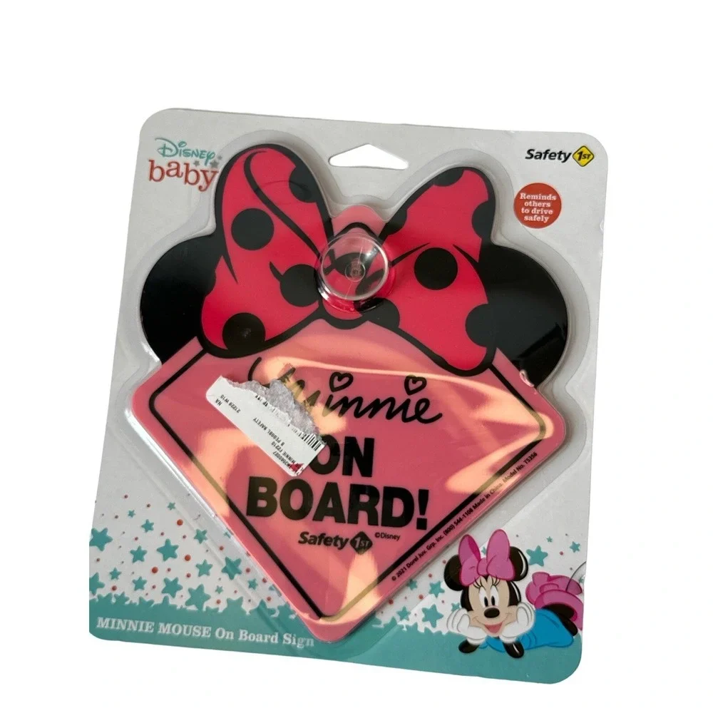 Disney Minnie On Board Safety First Sign For Your‎ Vehicle With Suction Cup Pink