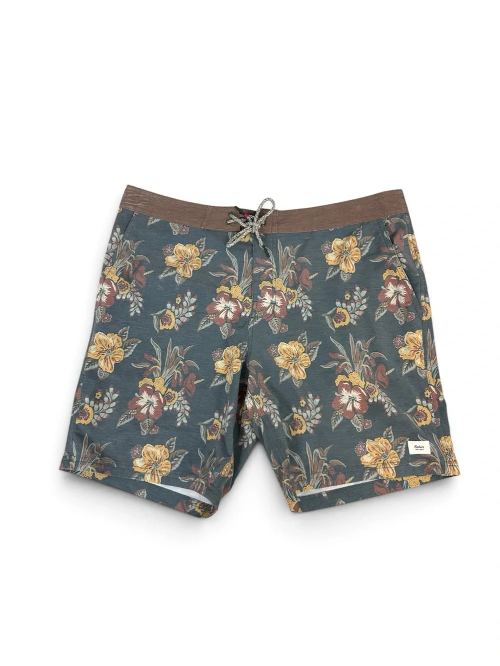Katin Mallow Hybrid Trunks in a tropical floral print size 34