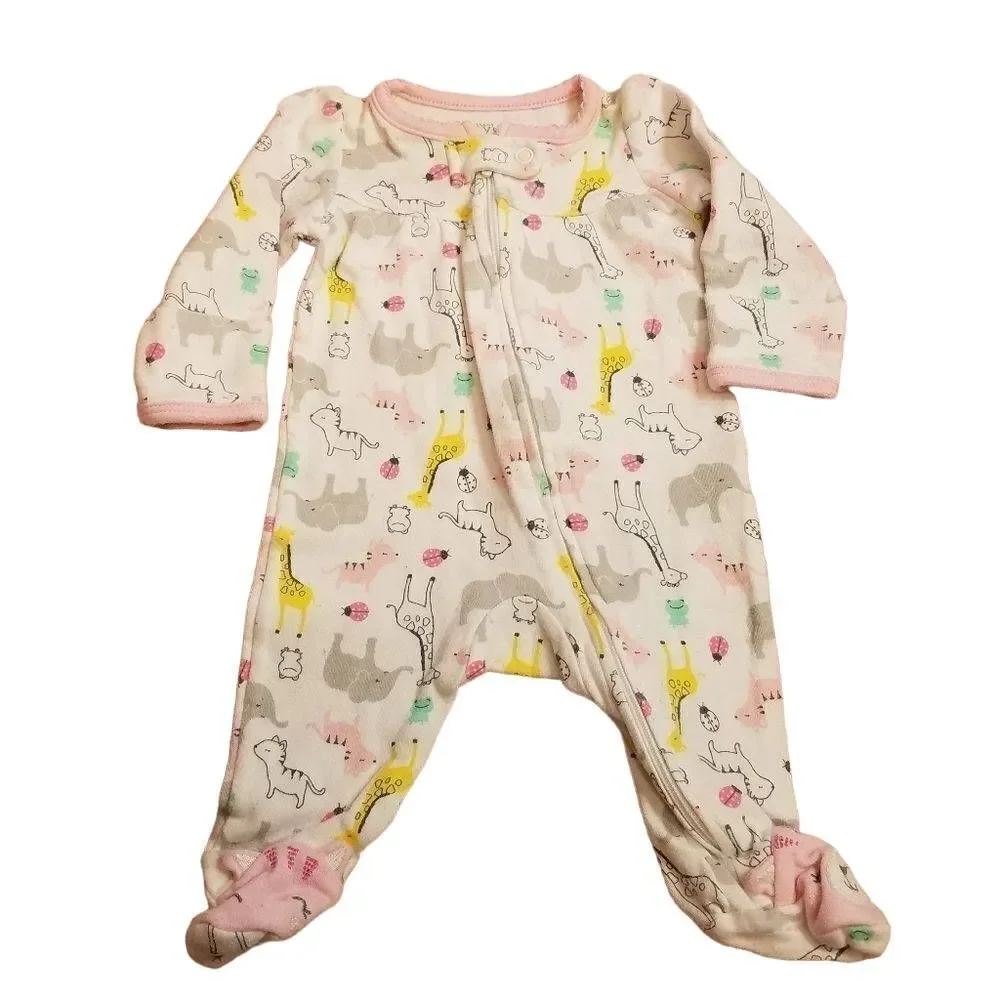 Carter's zoo footed pajamas NB