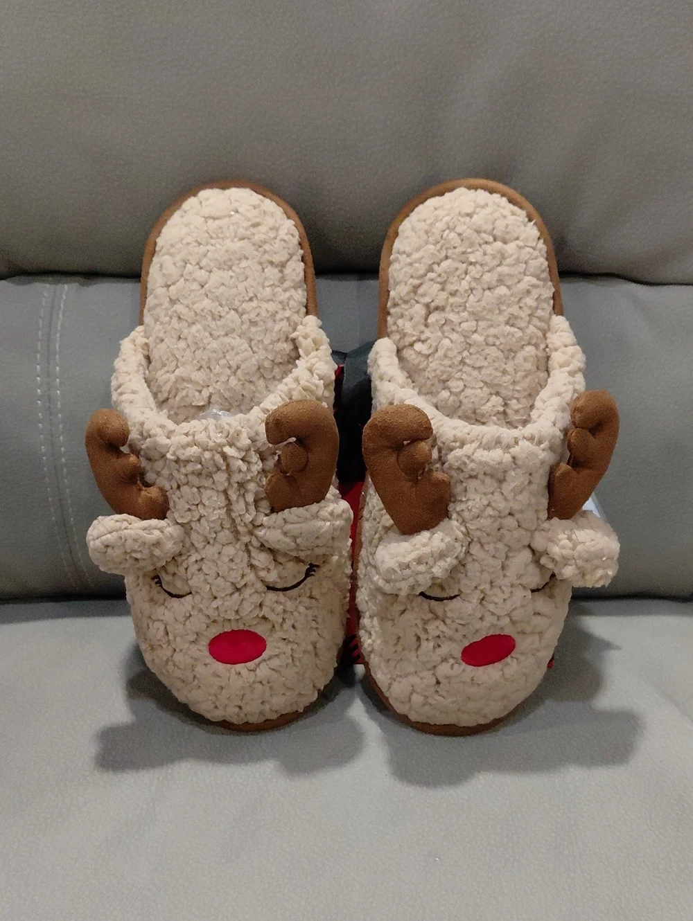 REINDEER SLIPPERS MENS SIZE 7/8