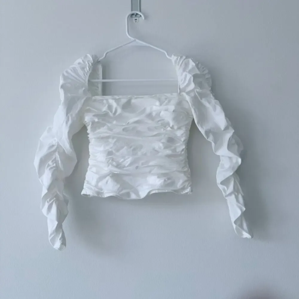 Reformation Joi Ruched Organic Cotton Top – White