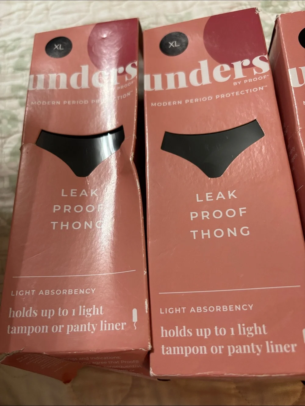 Leak Proof Thong - Pink - XL all 4 bundles New # in original box’s