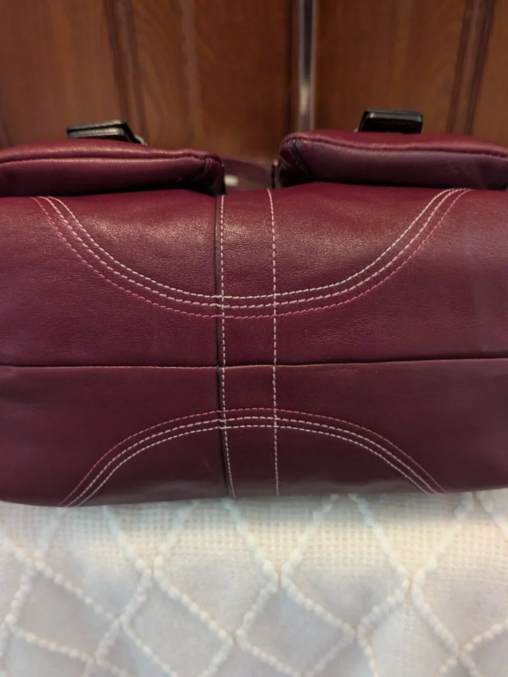 Coach burgundy red
