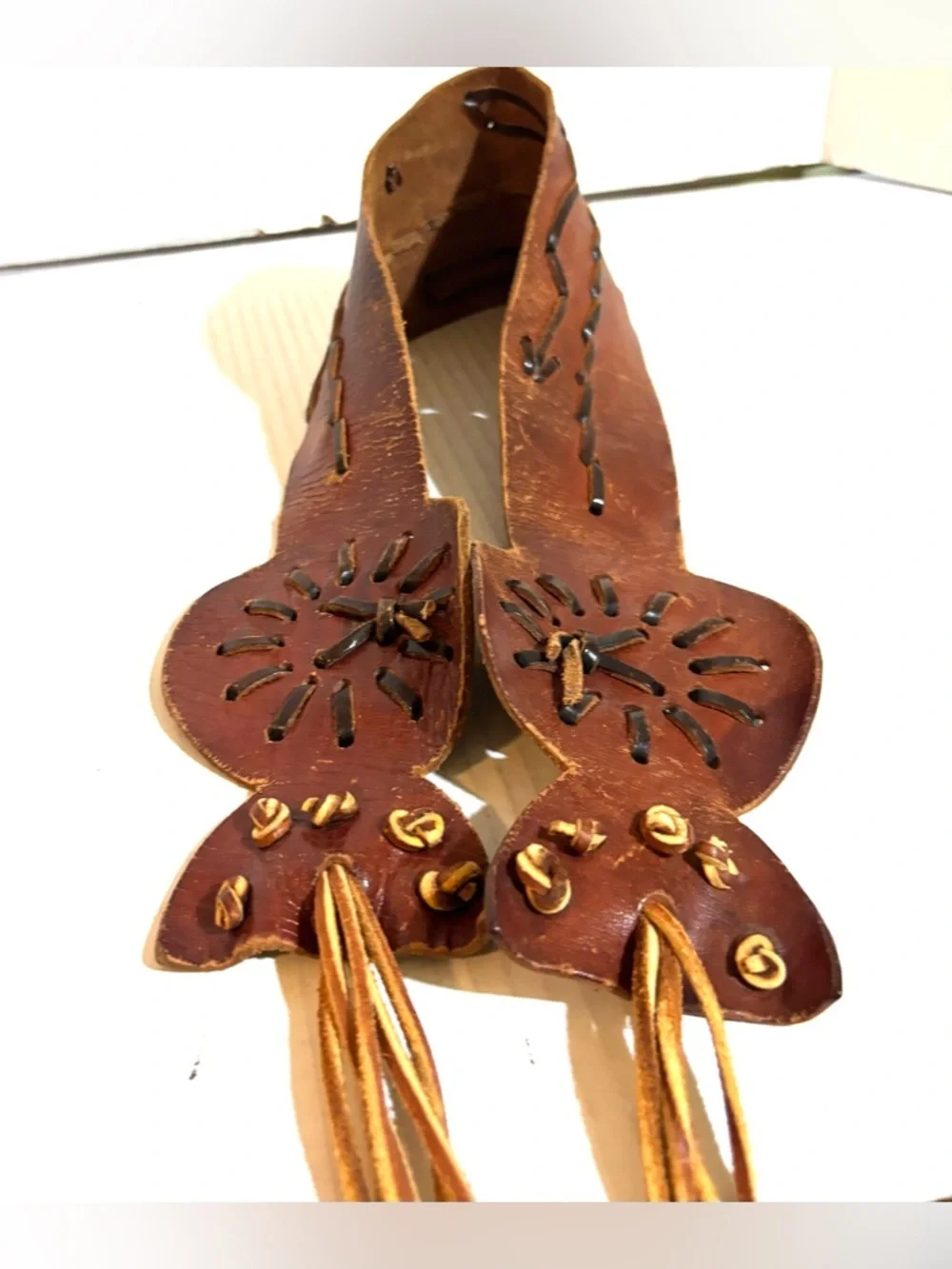 Vintage wide leather
