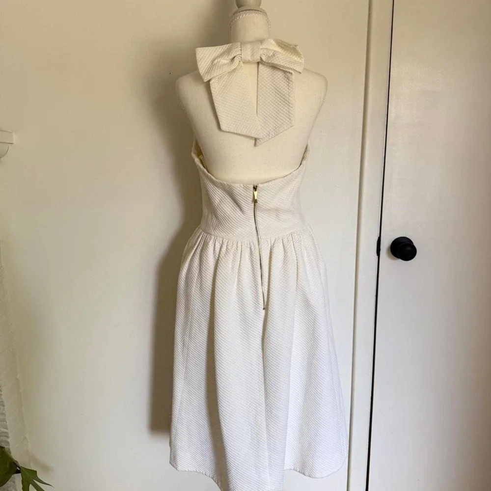 Kate Spade New York bridal white dress with subtle textured pattern