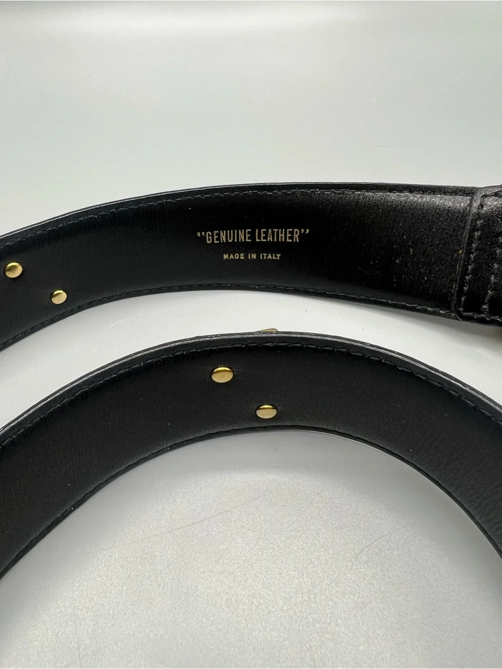Paloma Picasso Gold X Women’s Black Leather Belt Gold Tone Buckle