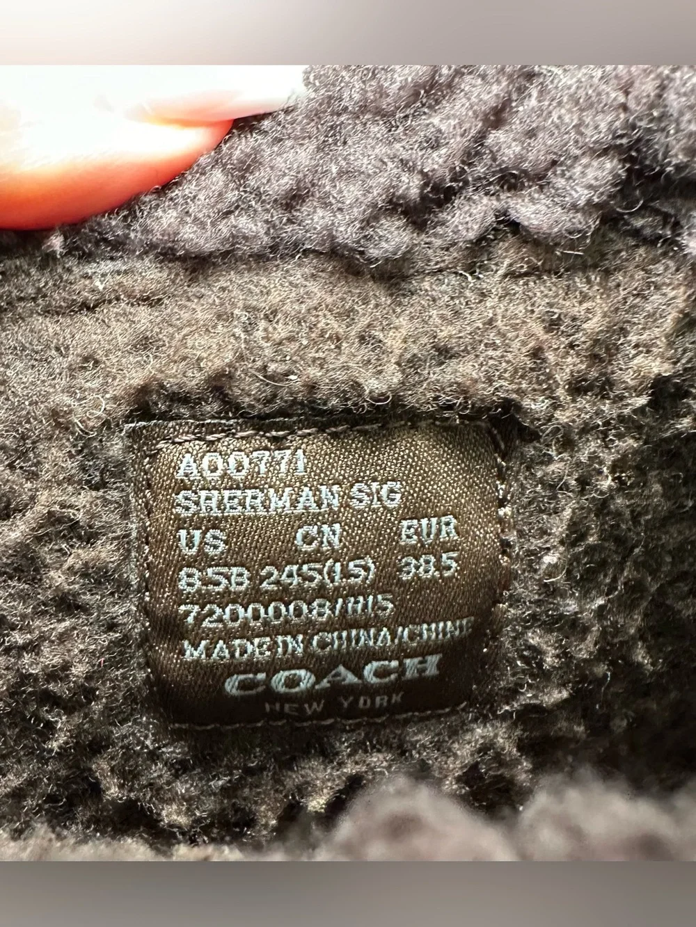 Coach signature shearling